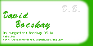 david bocskay business card